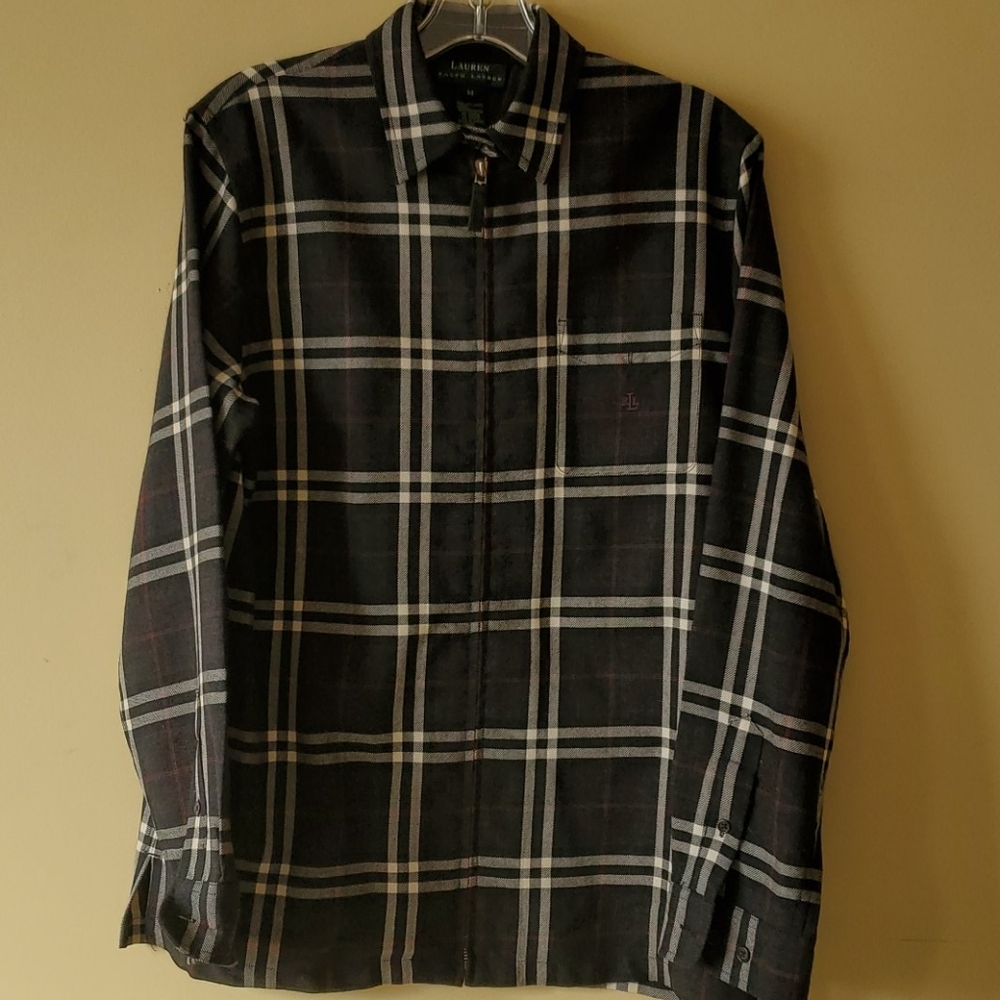 Lauren wool Plaid Zip Jacket